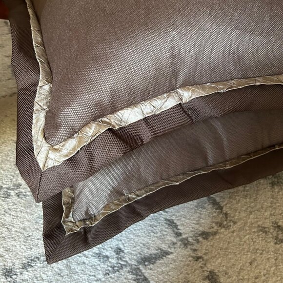 Eastern Accents Lot of 2 Extra Large Pillows Cover & Insert Brown 27” x 27” - Picture 2 of 5